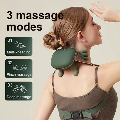 Deep Tissue Neck & Shoulder Massager with Heat | Premium Shiatsu Massage