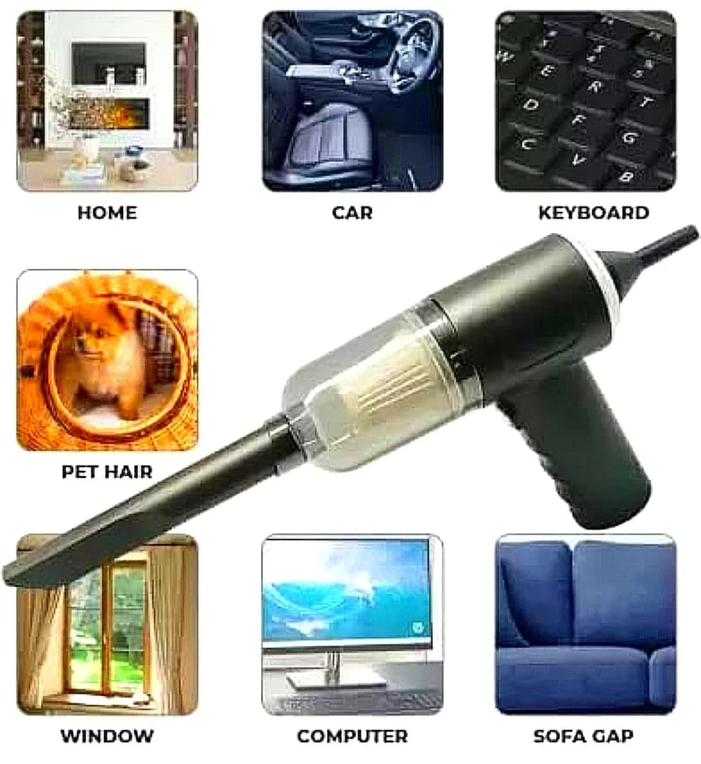 3-in-1 Portable Handheld Vacuum Cleaner & Air Blower – Cordless Mini Cleaner for Car, Home & Keyboard
